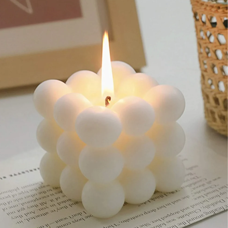 White Bubble Candle for