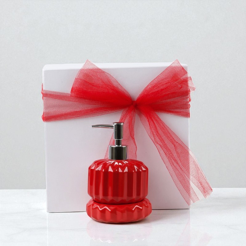 Soap Dish and Shampoo Dispenser Gift Set for