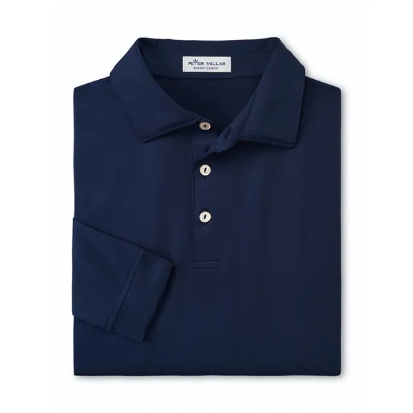 Peter Millar Men's Solid Performance Long-Sleeve Jersey Polo for