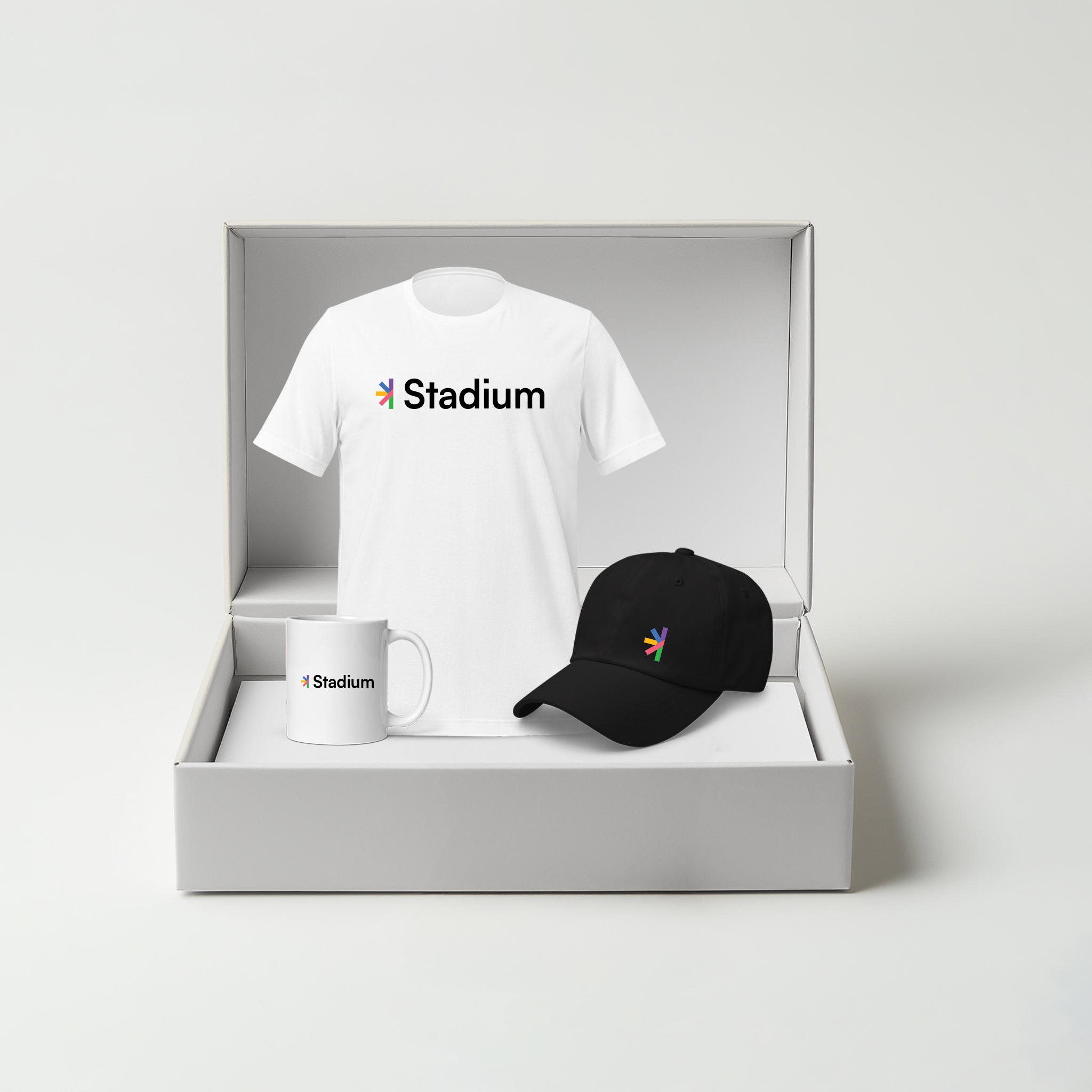 White Shirt / Black Cap/ White Mug