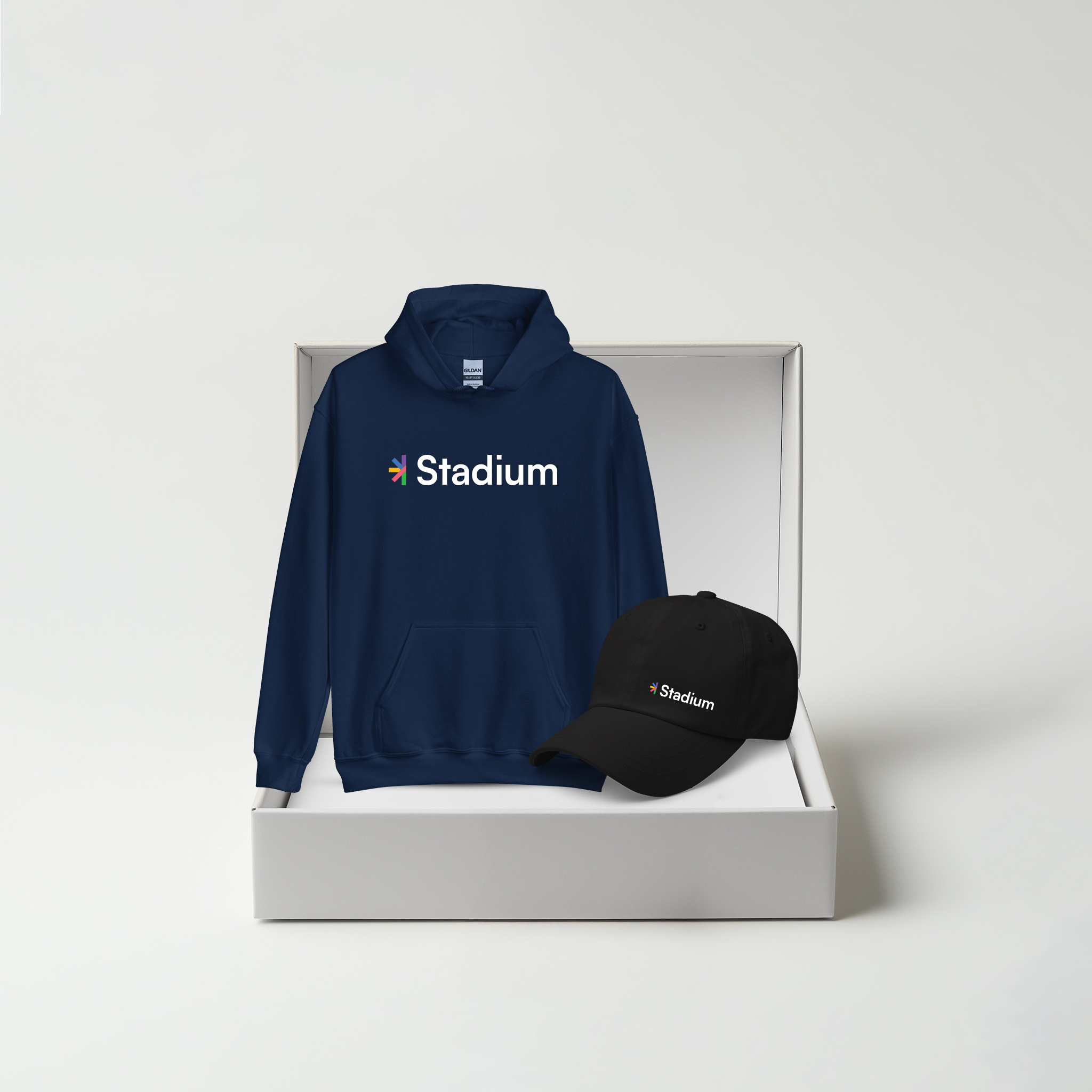 Navy Hoodie / Black Cap