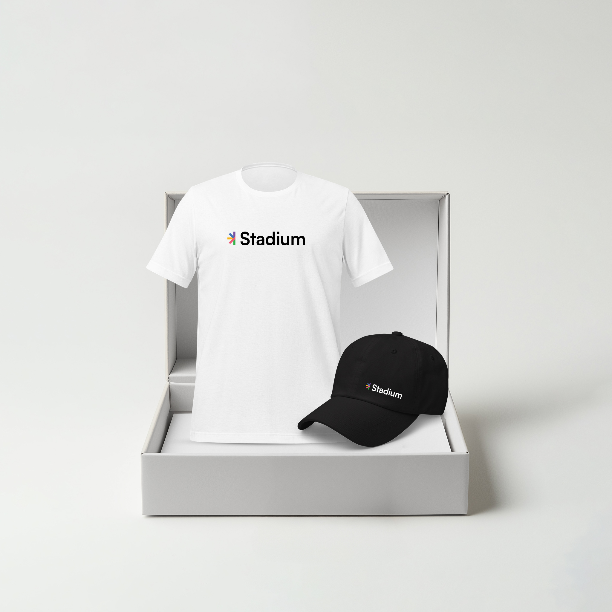 White Shirt / Black Cap