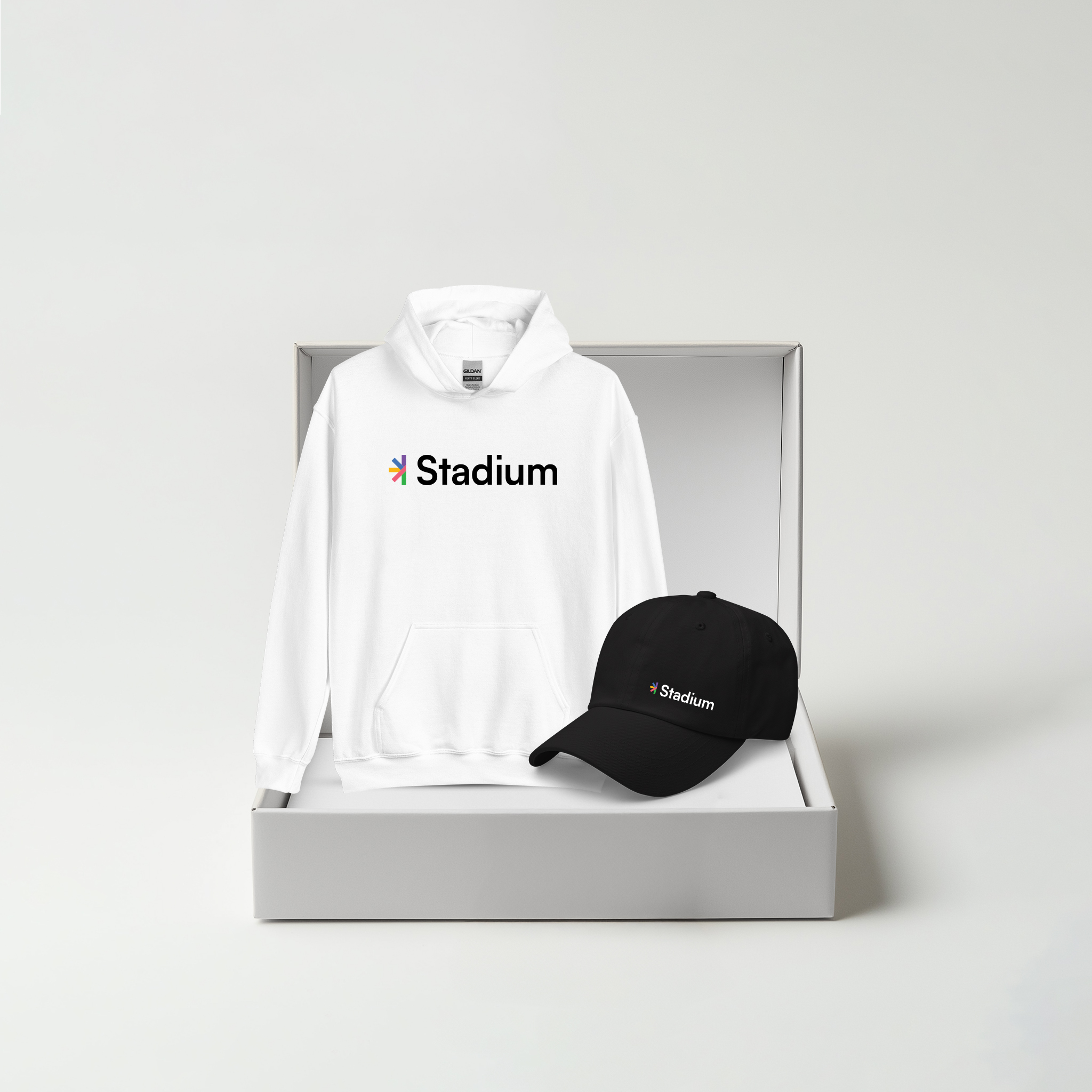 White Hoodie / Black Cap