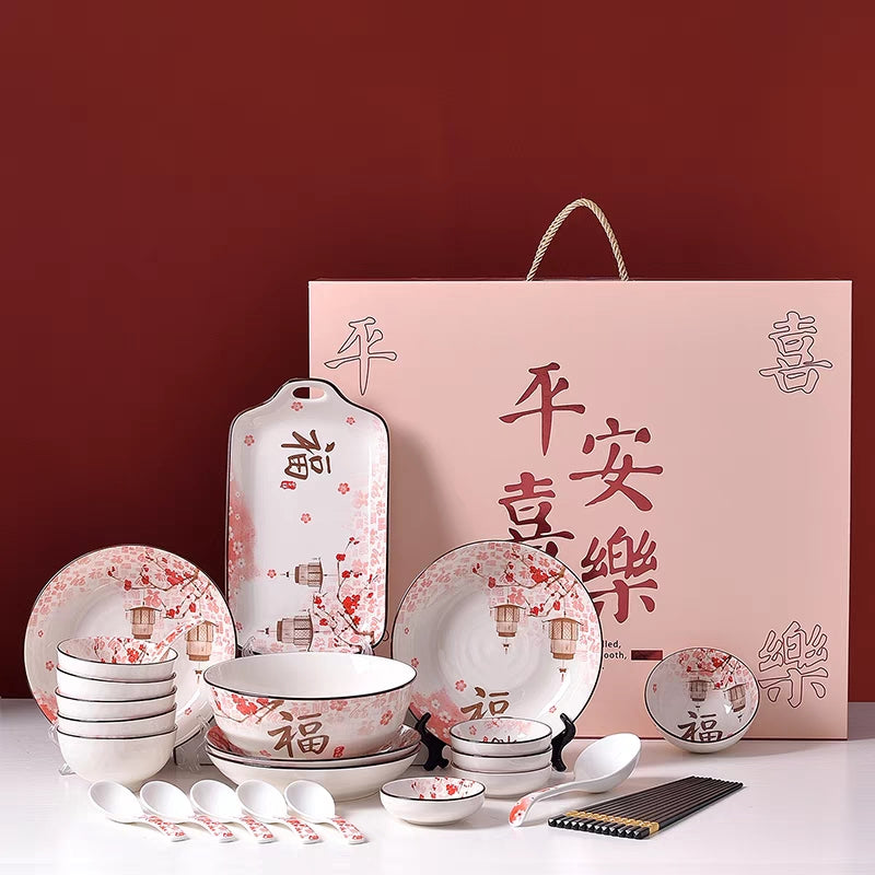 Chinese Style Ceramic Bowl and Dish / 中国风陶瓷碗碟礼盒 for
