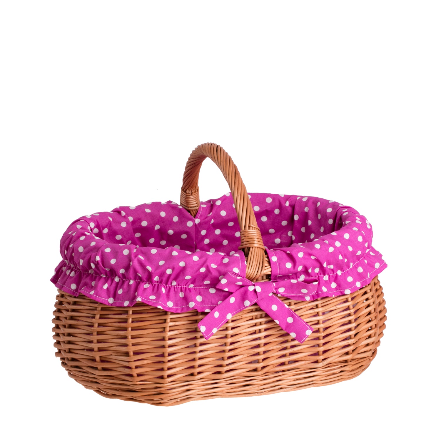 Decorative Pink Dots Shopping Basket for