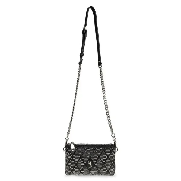 Steve Madden BDOLE-S Double Zip Studded Crossbody - Black