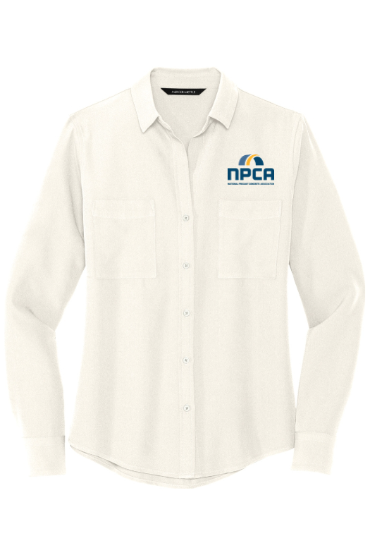 MERCER+METTLE Women's Stretch Crepe Long Sleeve Camp for